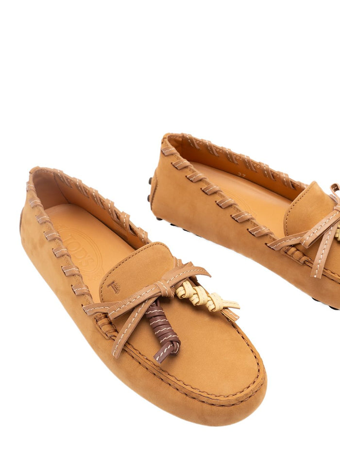 Tods Flat shoes Camel Calf Suede