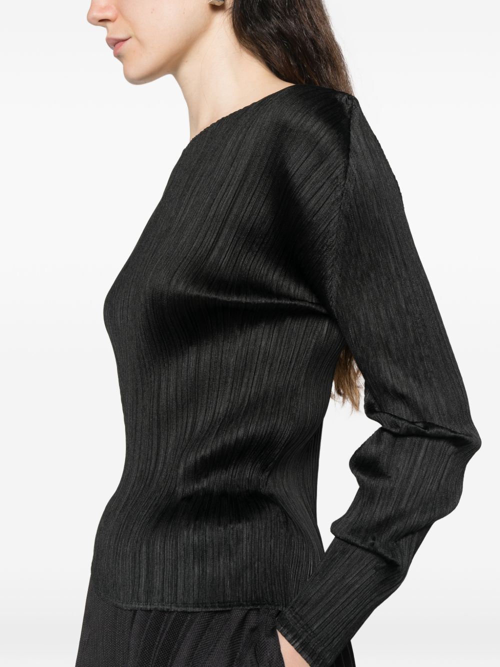 Pleats Please Top Black Polyester