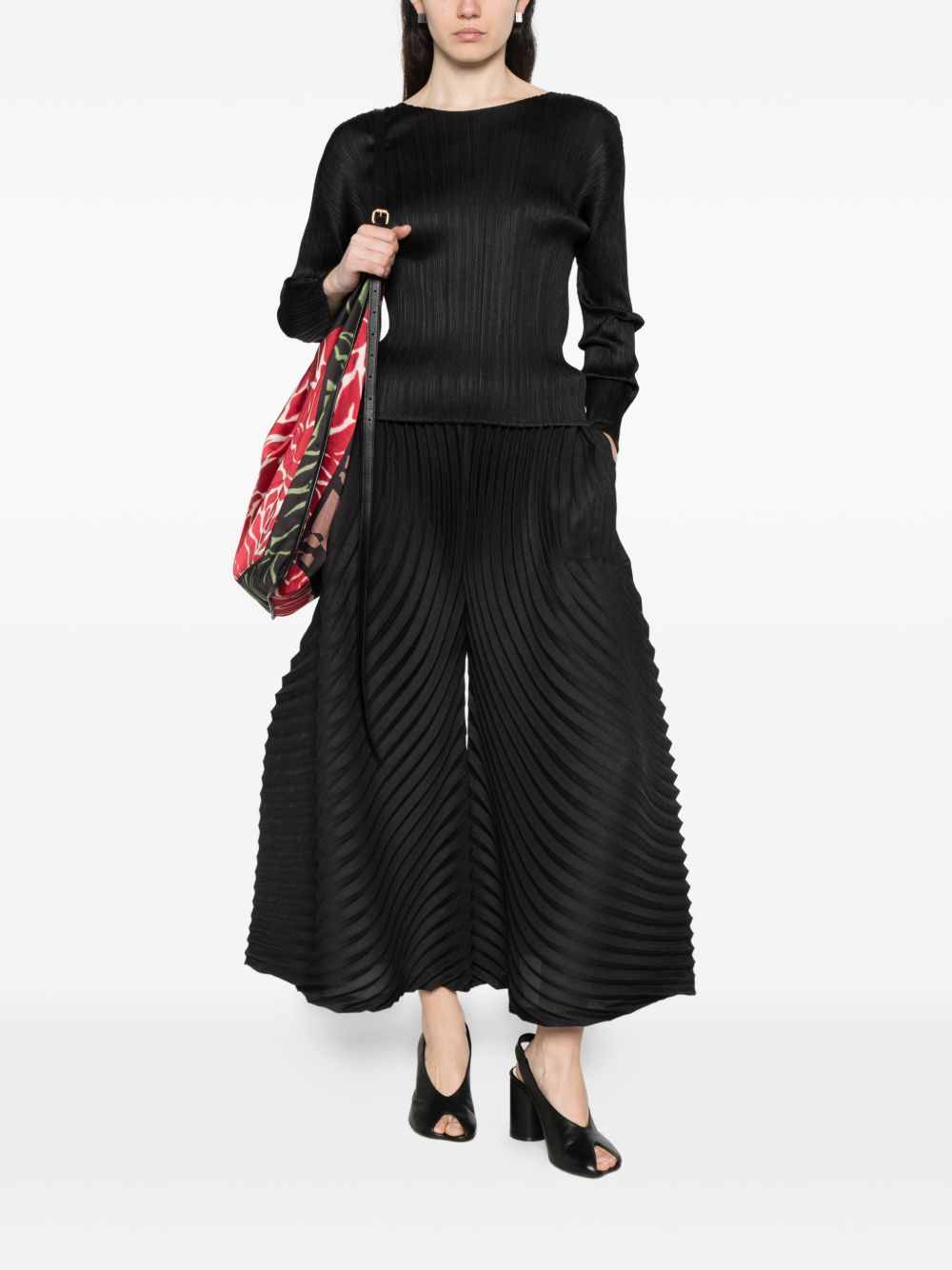 Pleats Please Top Black Polyester