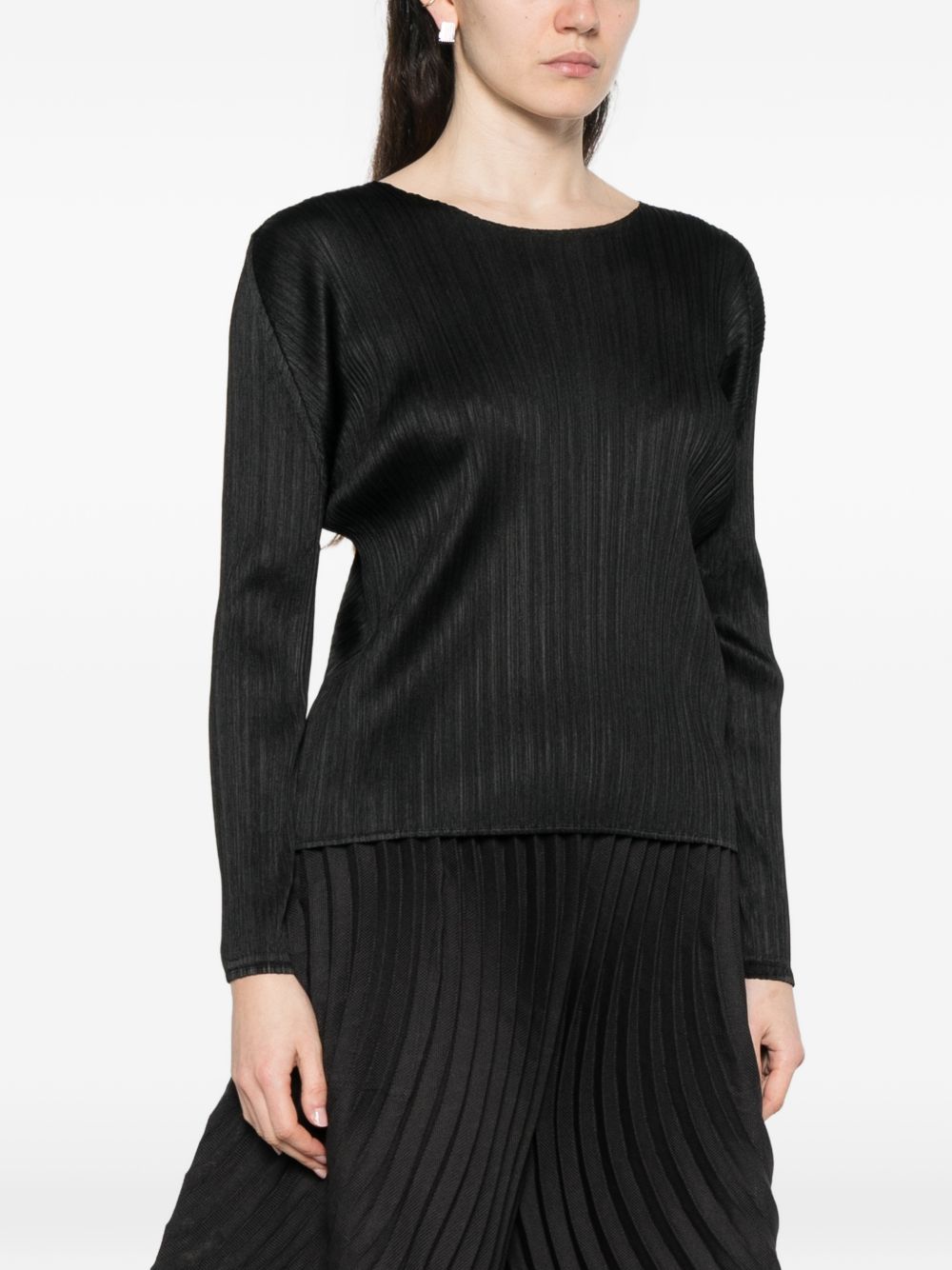Pleats Please Top Black Polyester