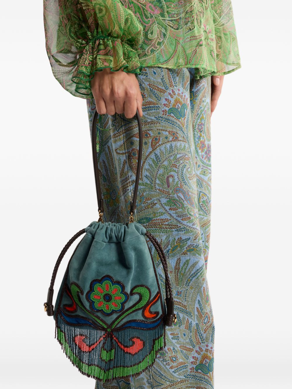 Etro Bags Clear Blue Calf Suede