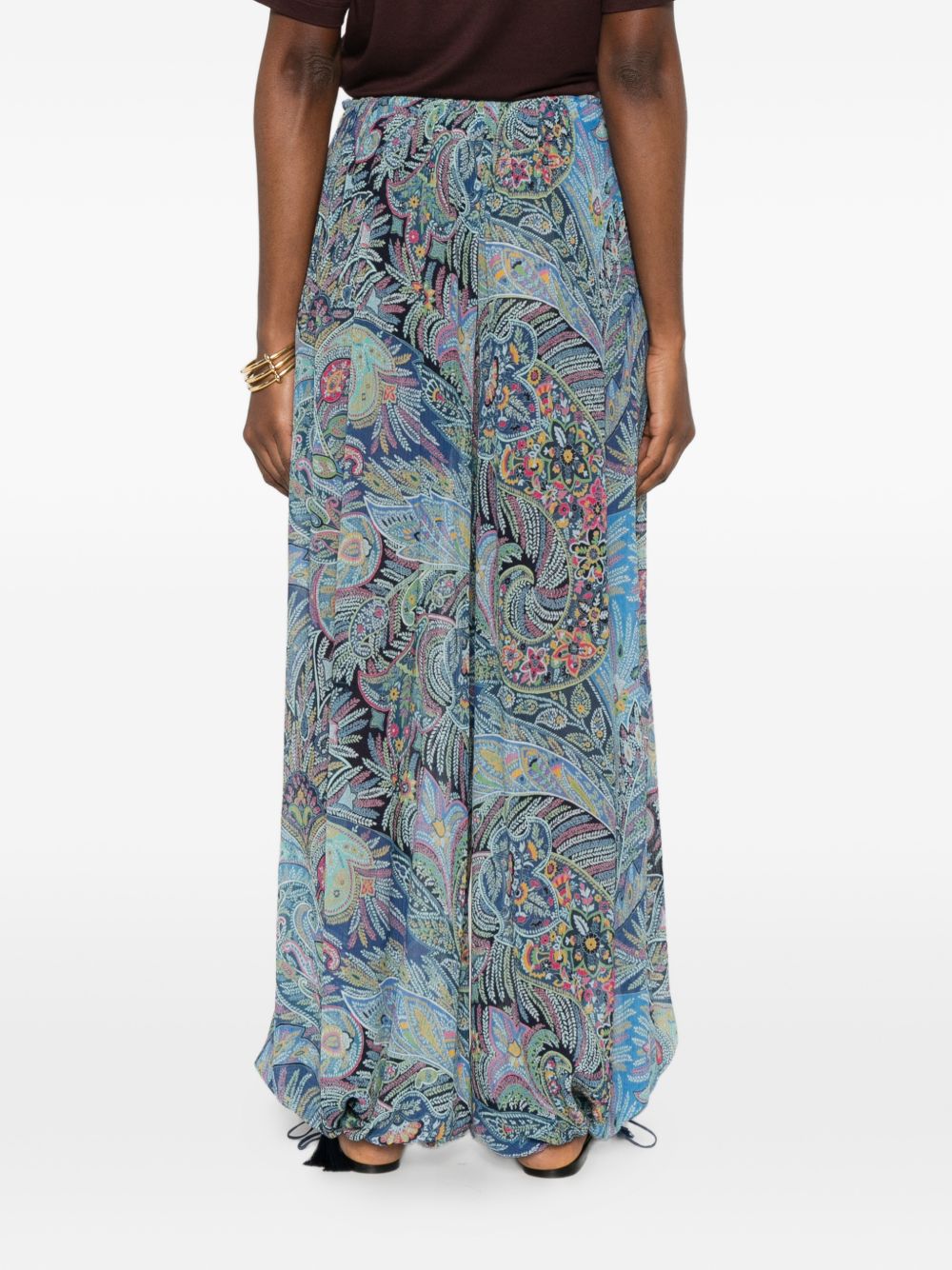 Etro Trousers Clear Blue Viscose