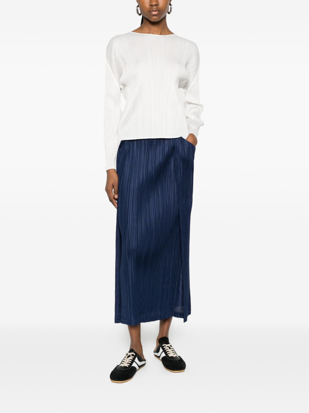 Pleats Please Skirts Blue Polyester