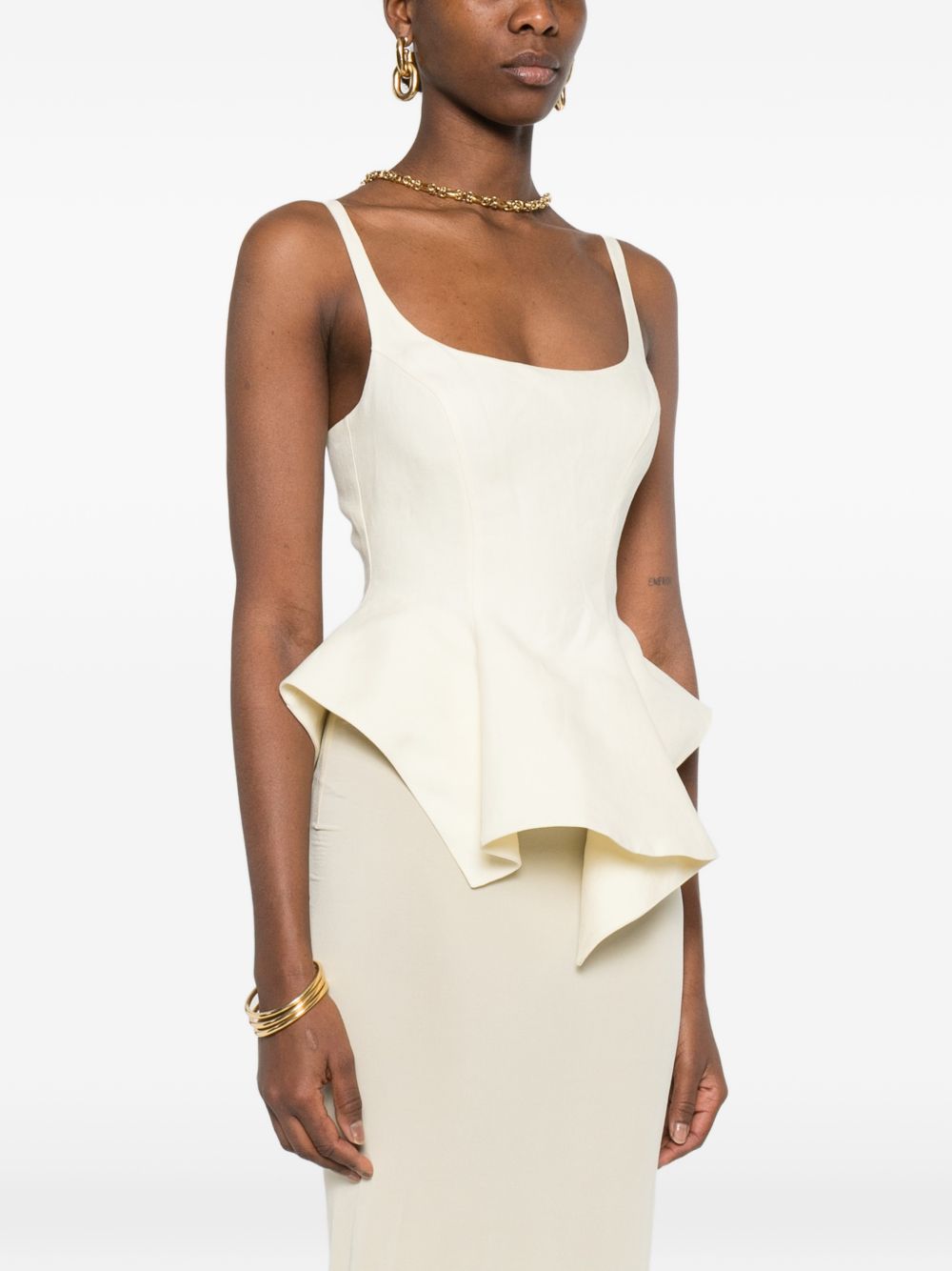Khaite Top Beige Linen/flax