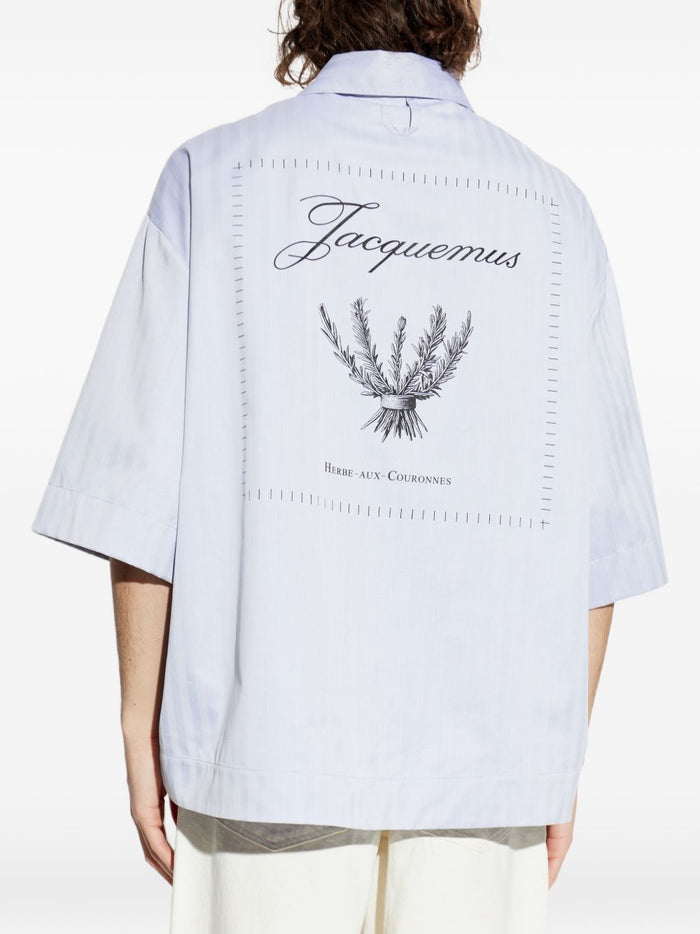 JACQUEMUS Shirts Clear Blue Principal:cotton