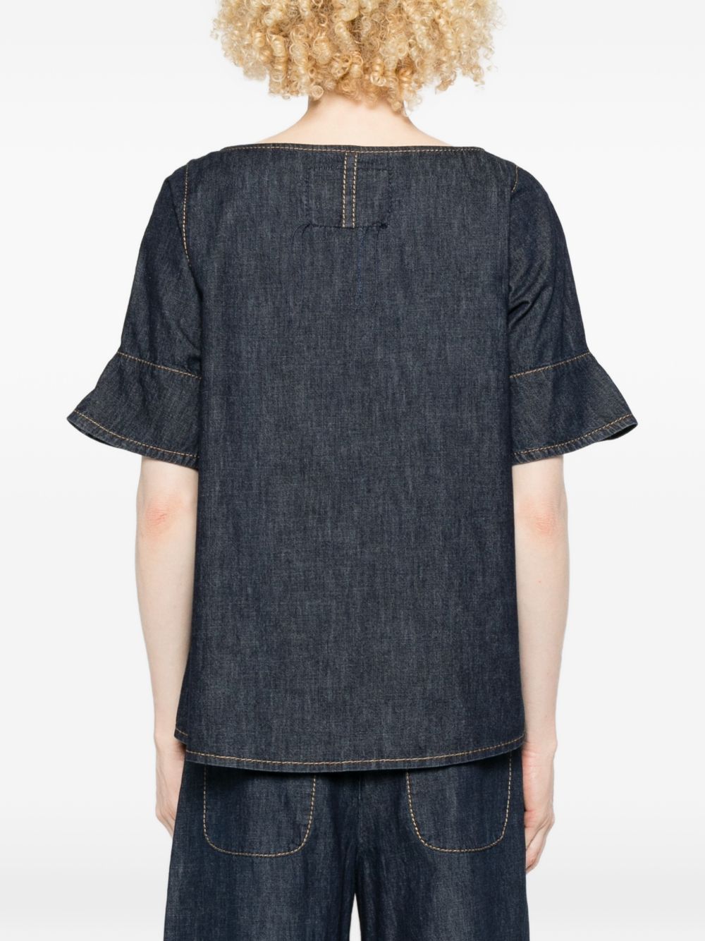SUSANNE BOMMER Top Blue Cotton