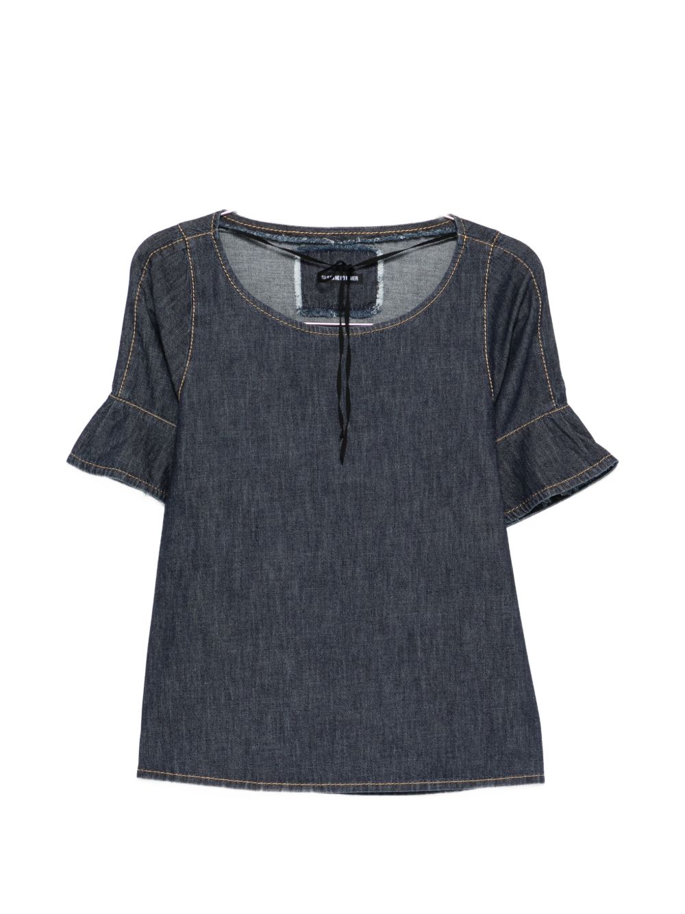 SUSANNE BOMMER Top Blue Cotton