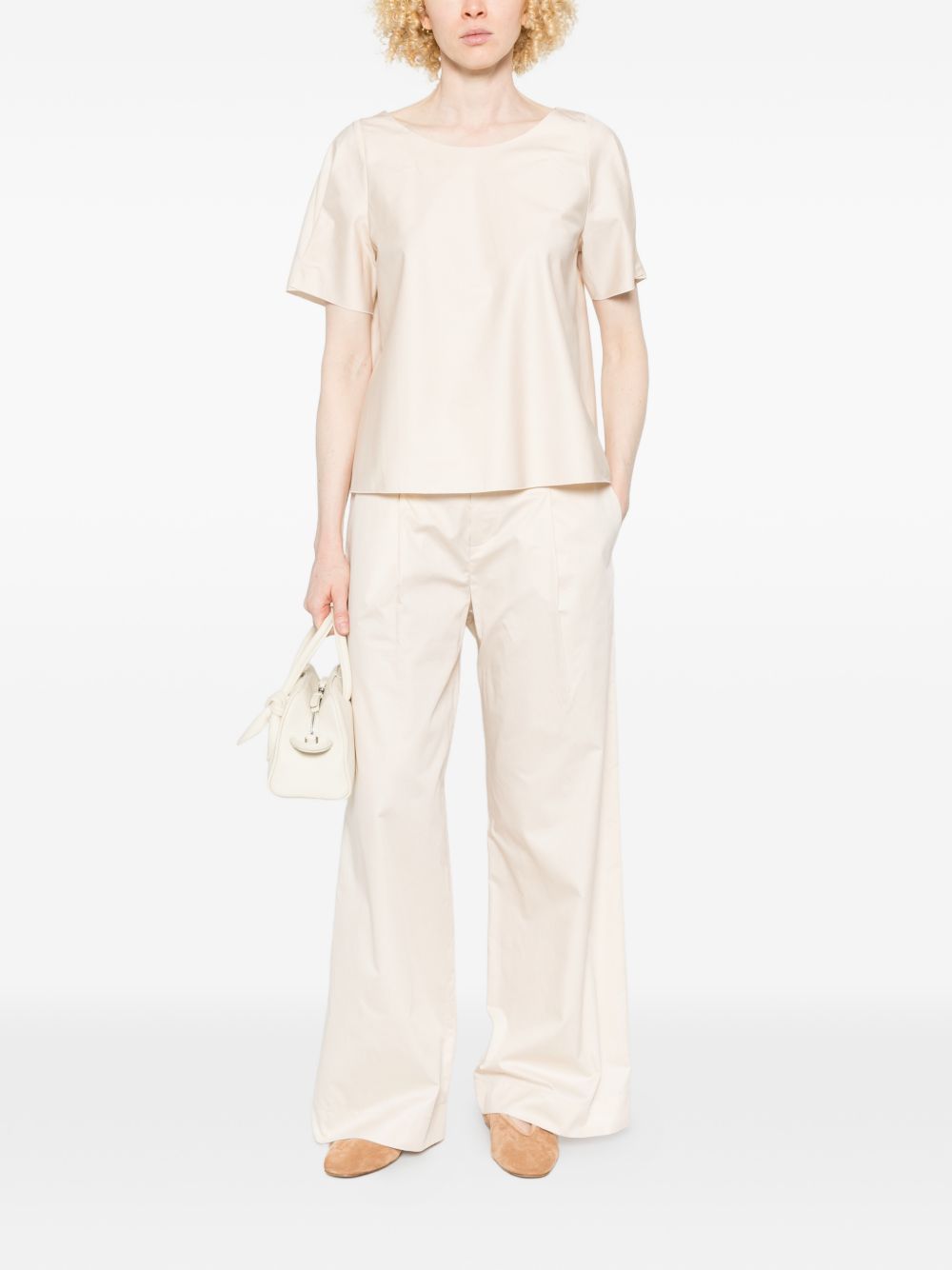 SUSANNE BOMMER Trousers Ivory Cotton