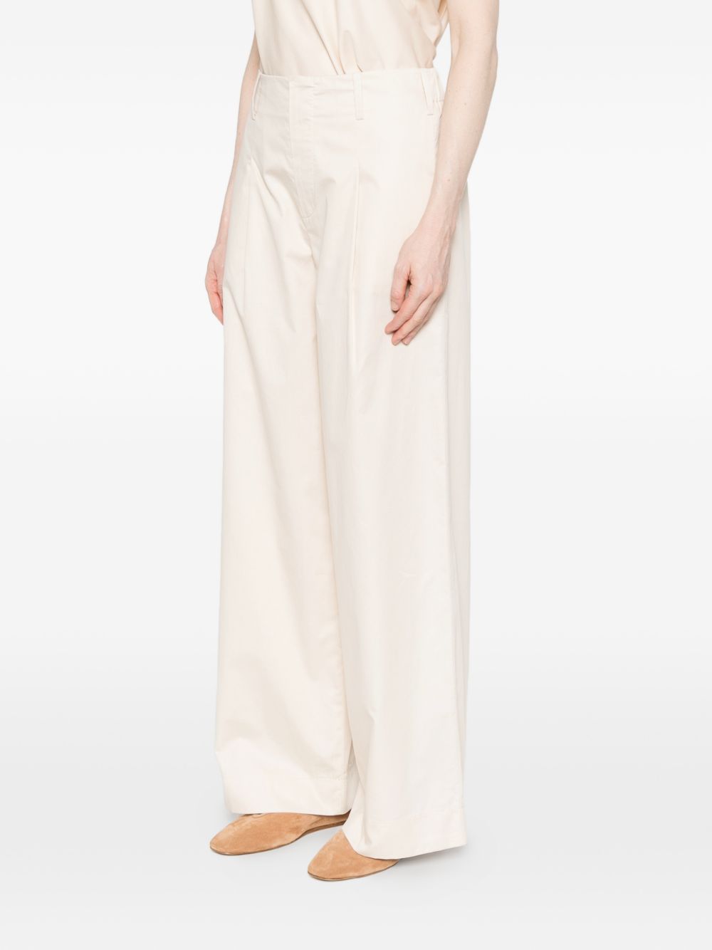 SUSANNE BOMMER Trousers Ivory Cotton
