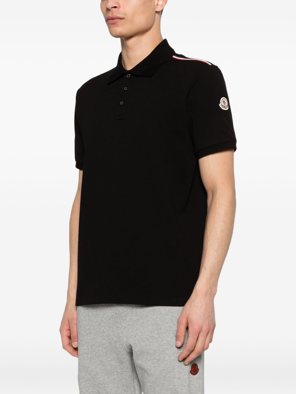 Moncler T-Shirts And Polos Black Cotton