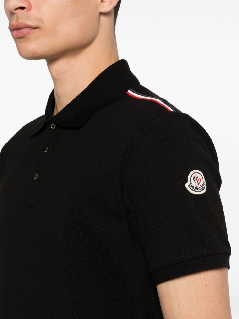 Moncler T-Shirts And Polos Black Cotton