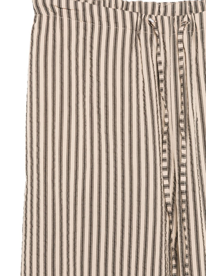 Alysi Trousers Beige Viscose Cotton Silk