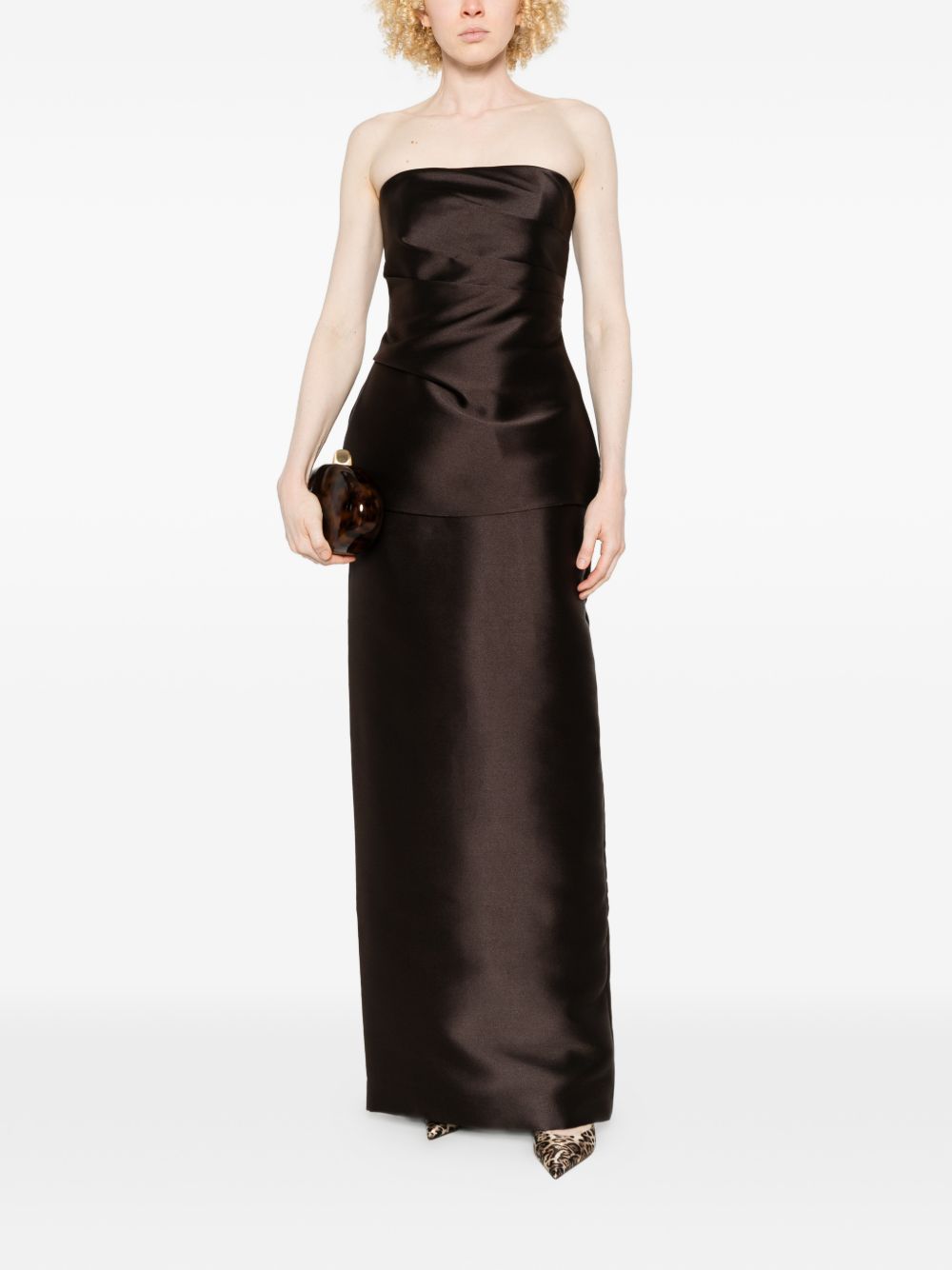 Solace London Dresses Brown Outer: polyester