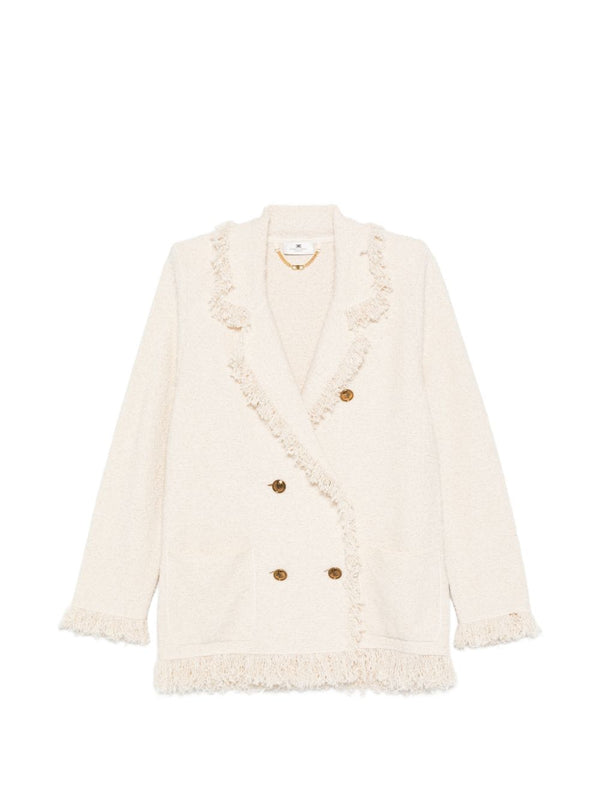 Elisabetta Franchi V-neck patch pockets Cotton double-breasted jacket
