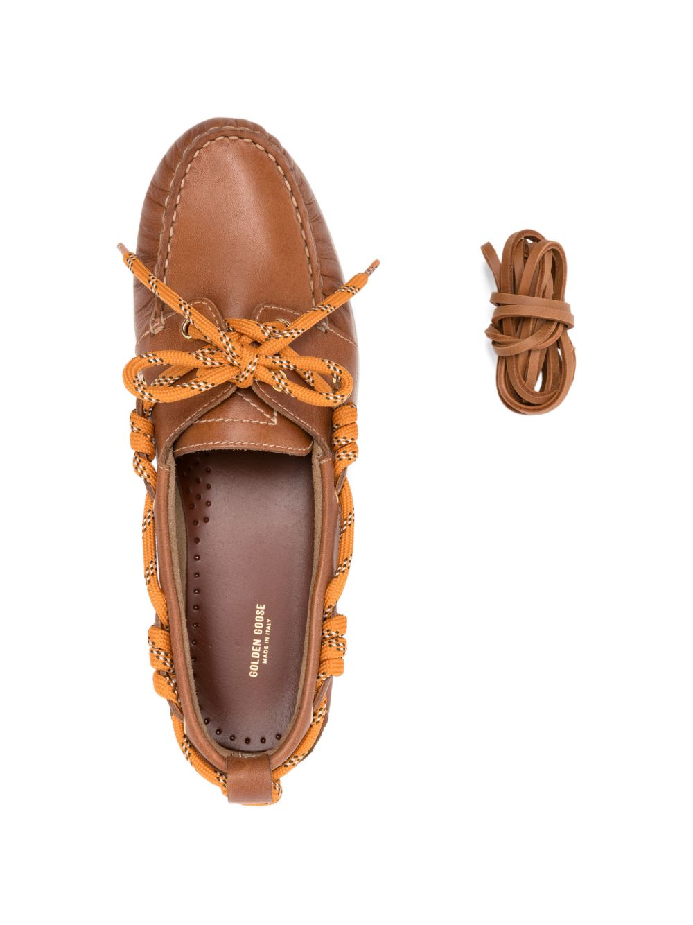 Golden Goose Flat shoes Leather Brown Outer: calf