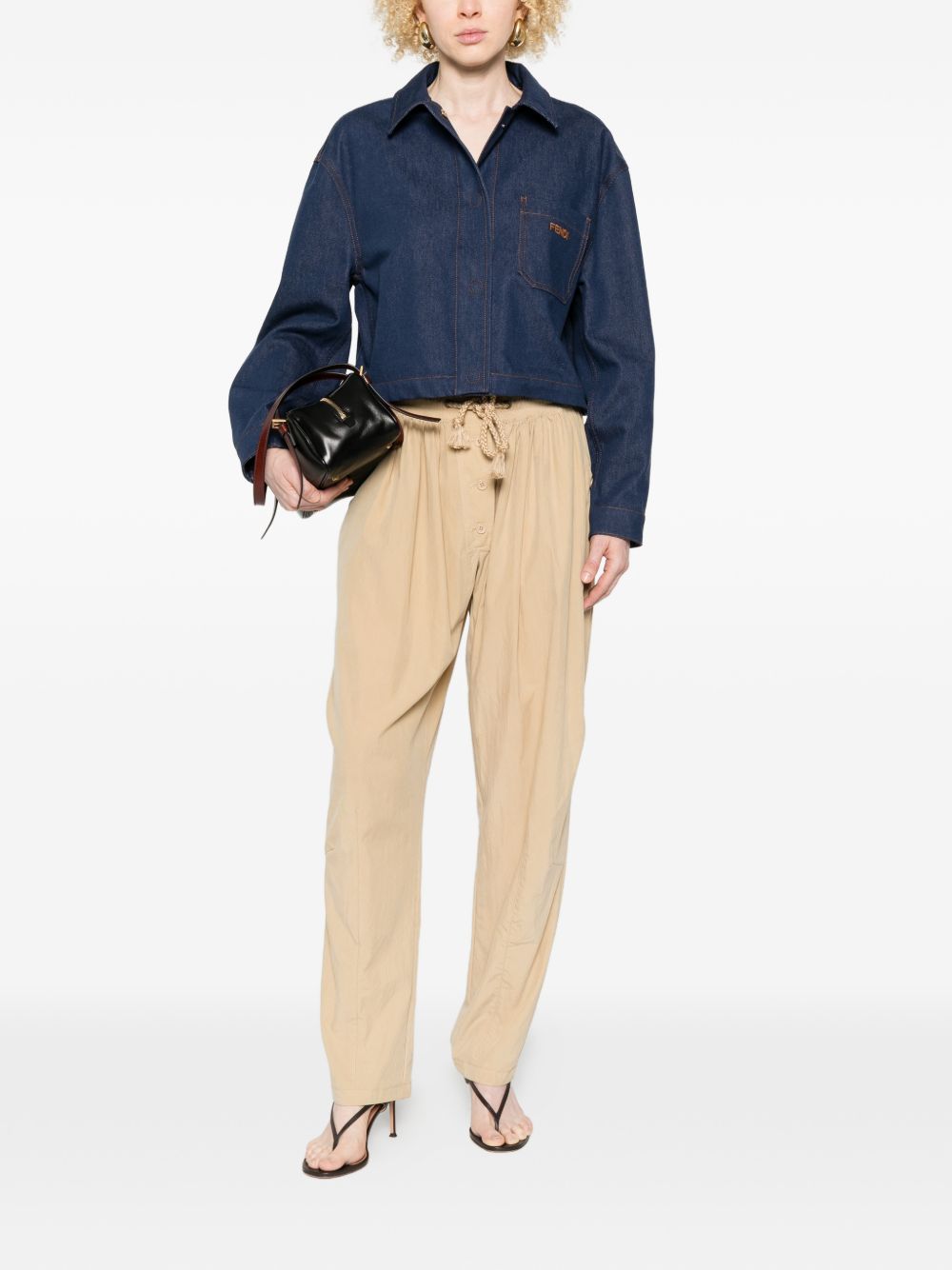 Fendi Coats Blue Cotton