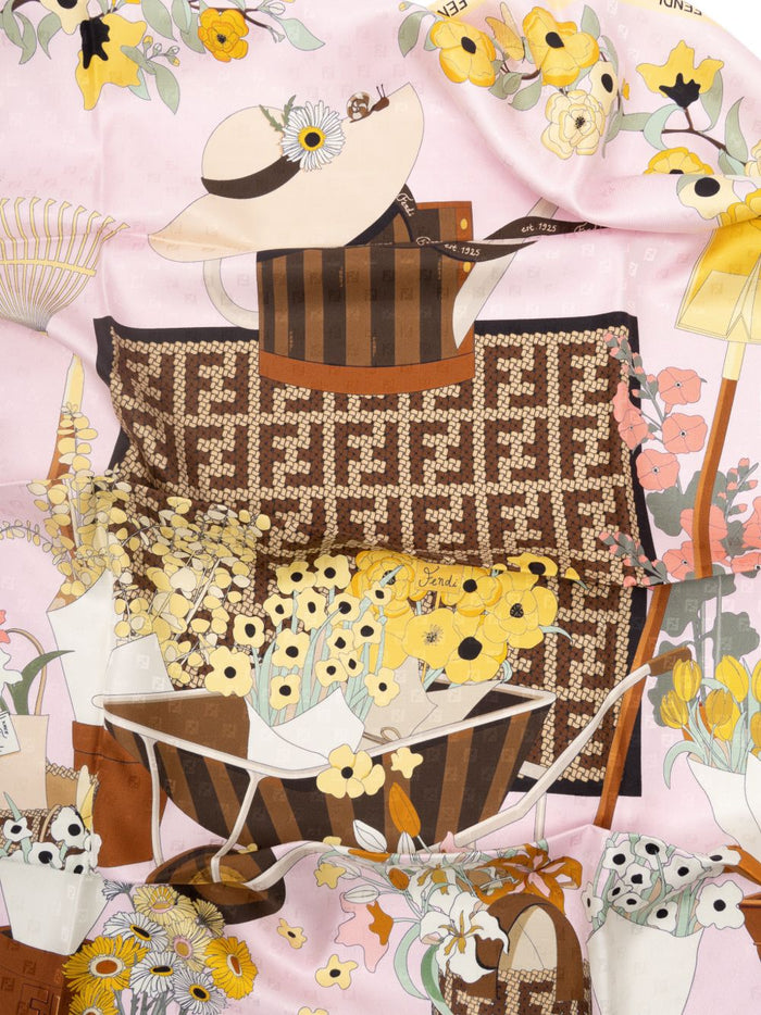 Fendi Scarfs Pink Silk