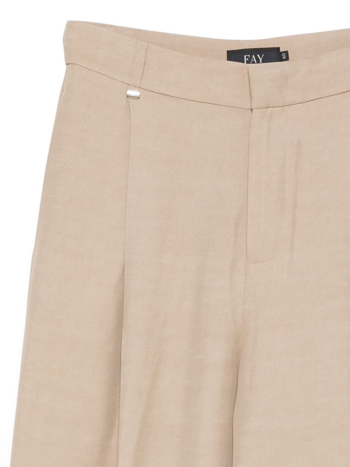 Fay Trousers Marrone Chiaro Viscose