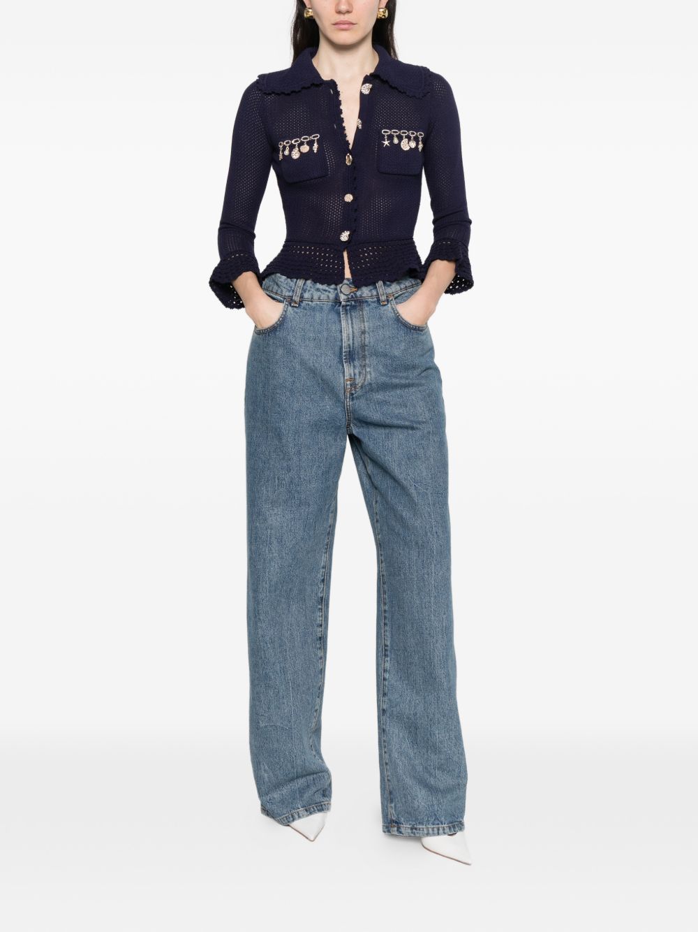 Self-portrait Sweaters Blue Viscose