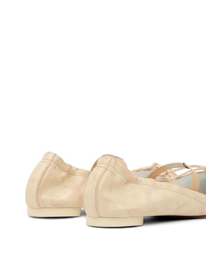 MM6 Maison Margiela Flat shoes Beige Calf Leather