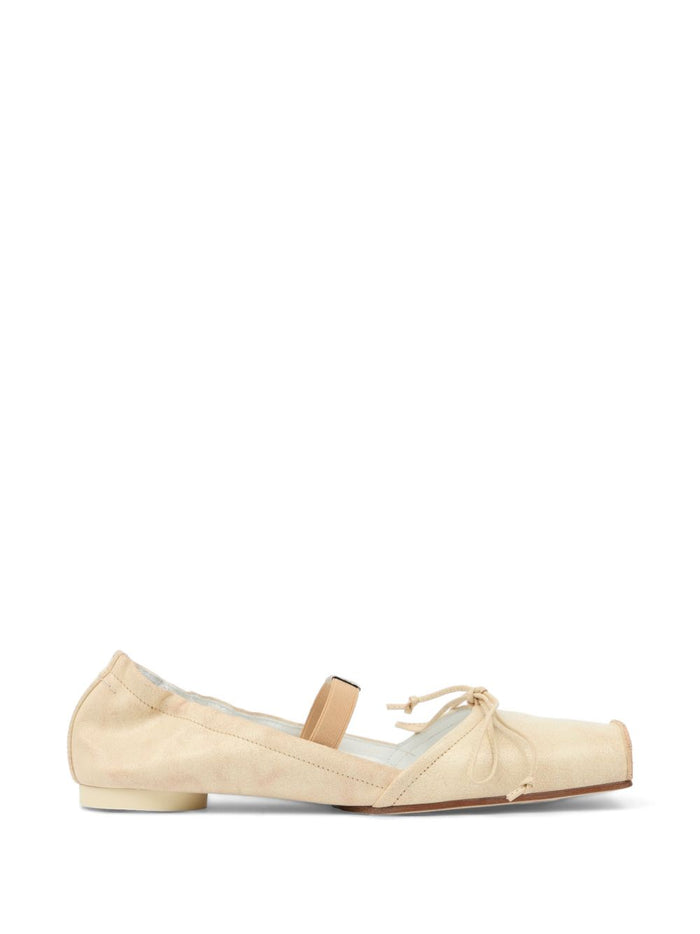 MM6 Maison Margiela Flat shoes Beige Calf Leather
