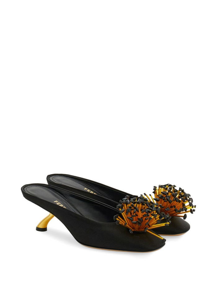 Ferragamo With Heel Black Outer: fabric