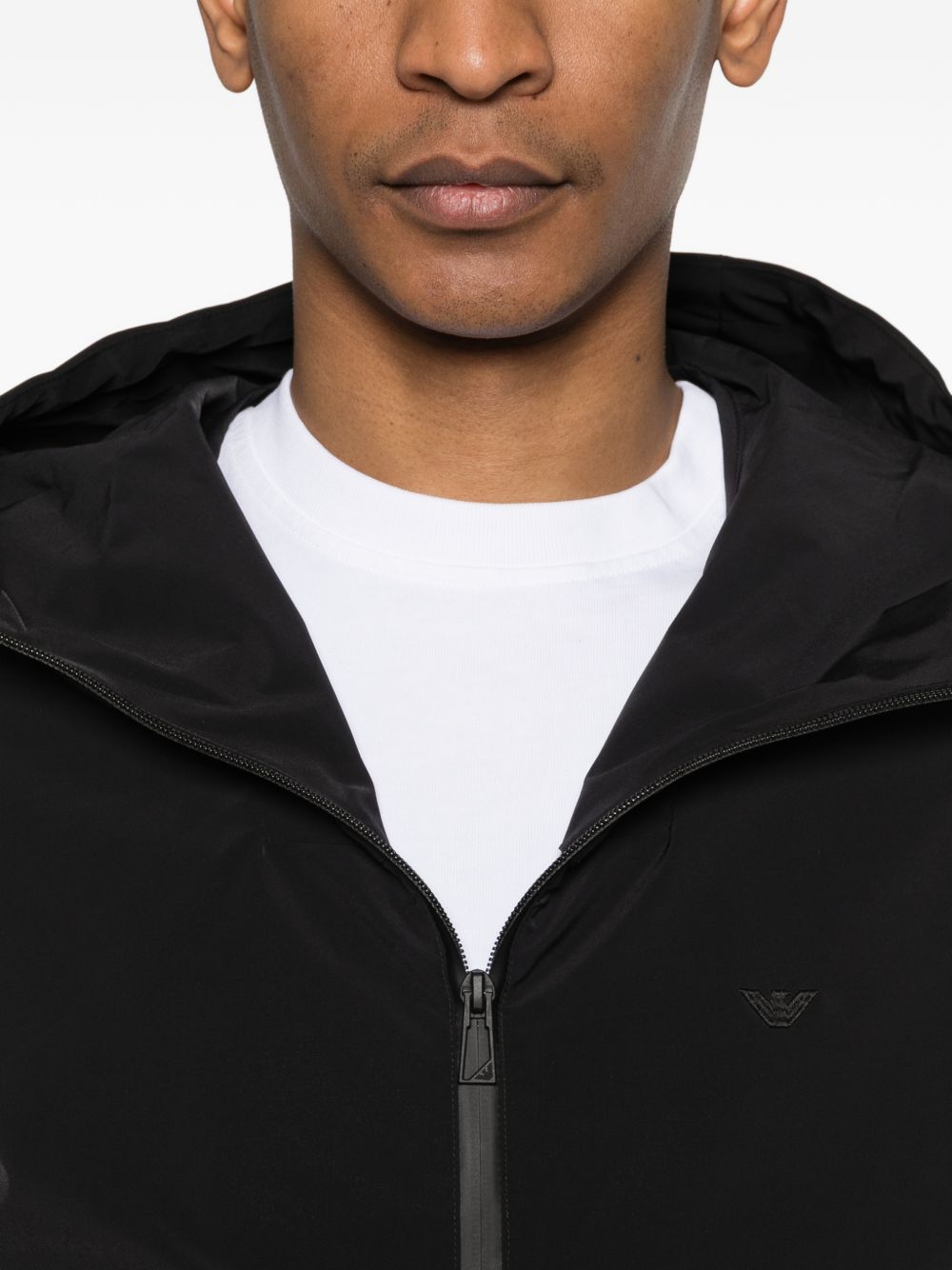 Emporio Armani Coats Black Elastomultiester