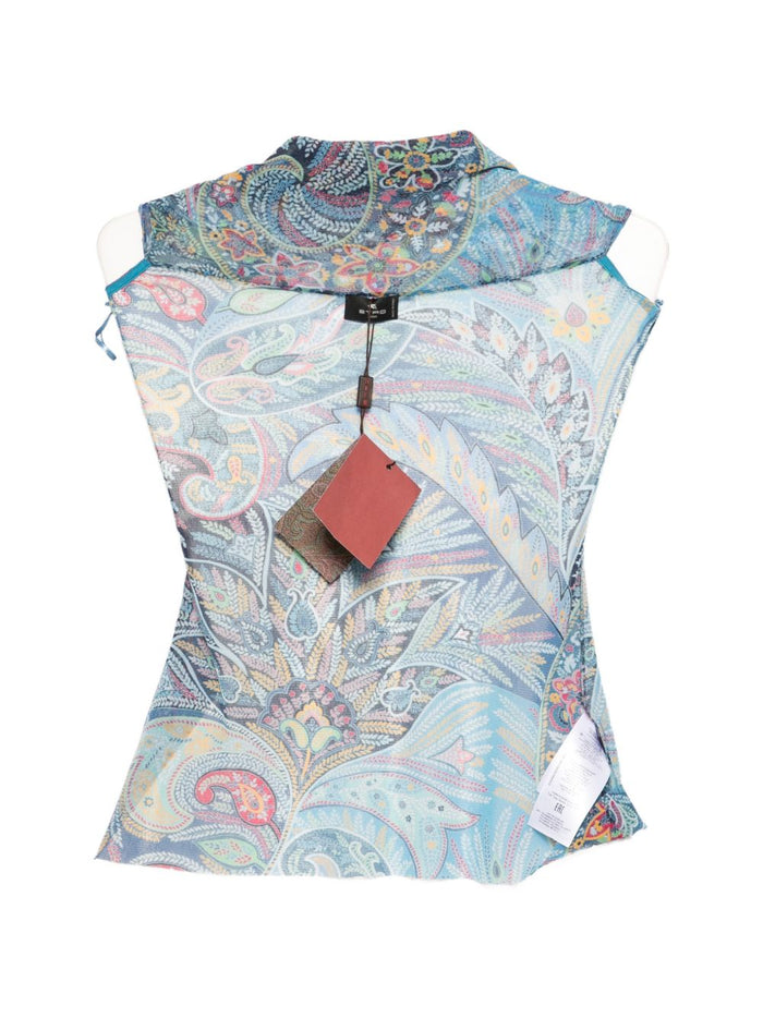 Etro Top Clear Blue Polyamide
