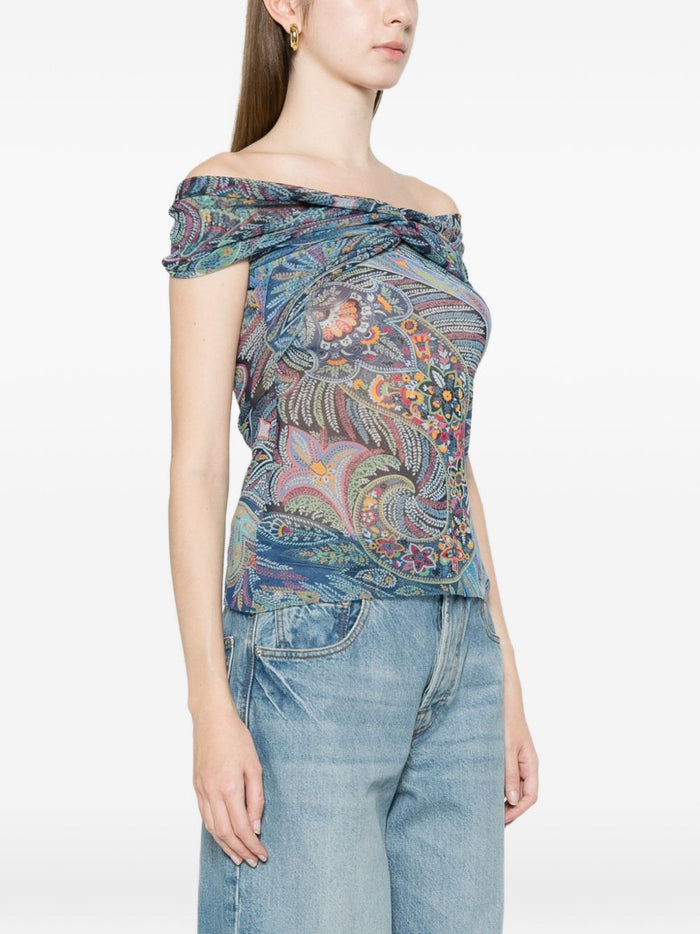 Etro Top Clear Blue Polyamide