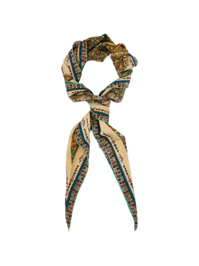 Pierre Louis Mascia Scarfs Kaki Silk