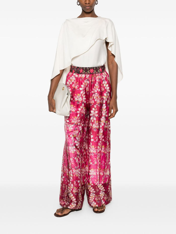Pierre Louis Mascia Trousers Fuchsia Silk