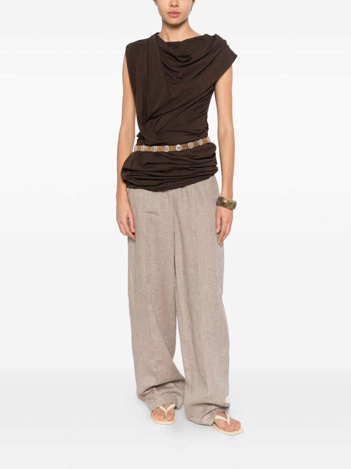 Fabiana Filippi Trousers Dove Grey Linen/flax