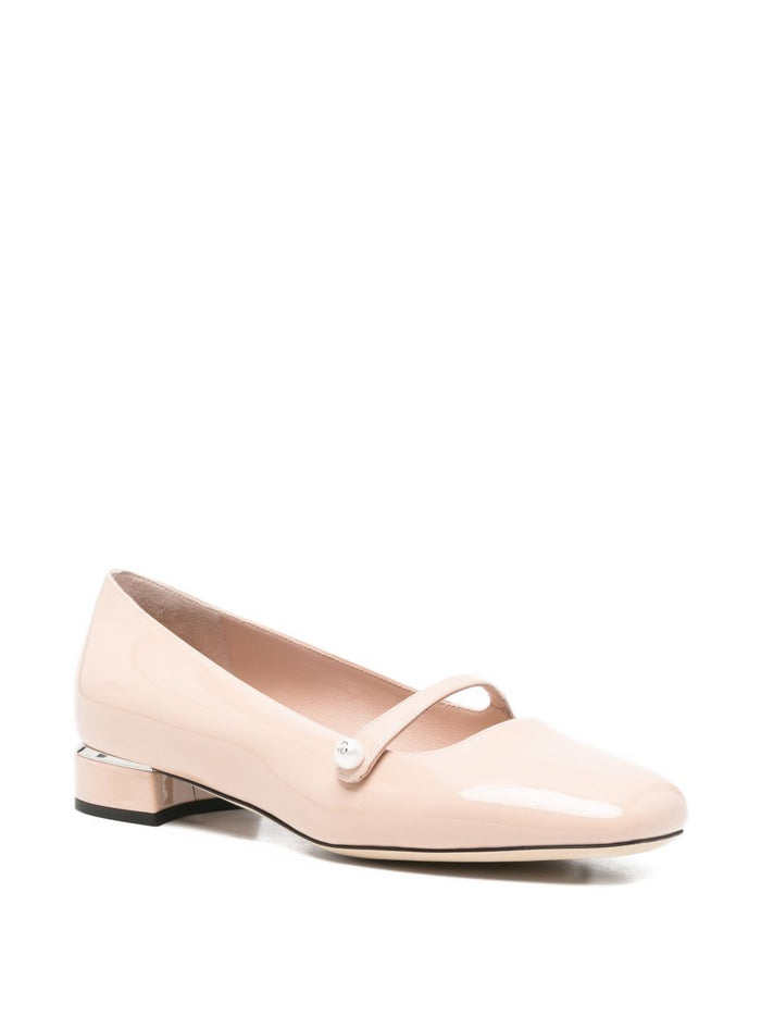 Jimmy Choo Flat shoes Powder Leather Salpa Metal Plastic