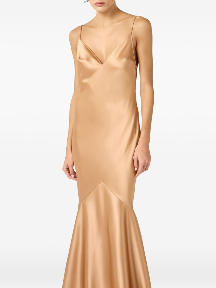 Elisabetta Franchi Dresses Golden Poliestere Elastane