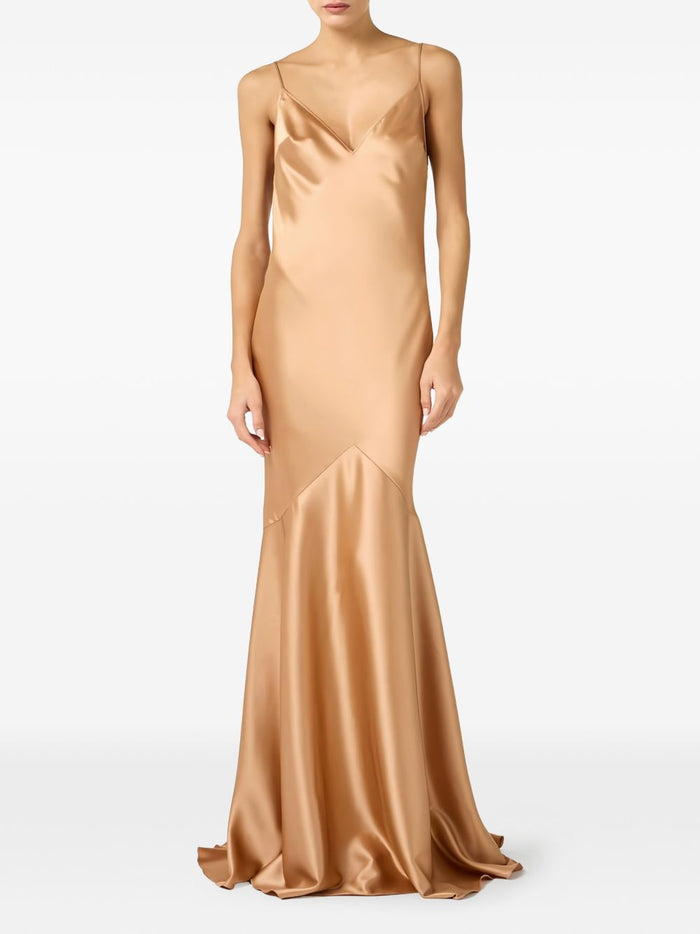 Elisabetta Franchi Dresses Golden Poliestere Elastane
