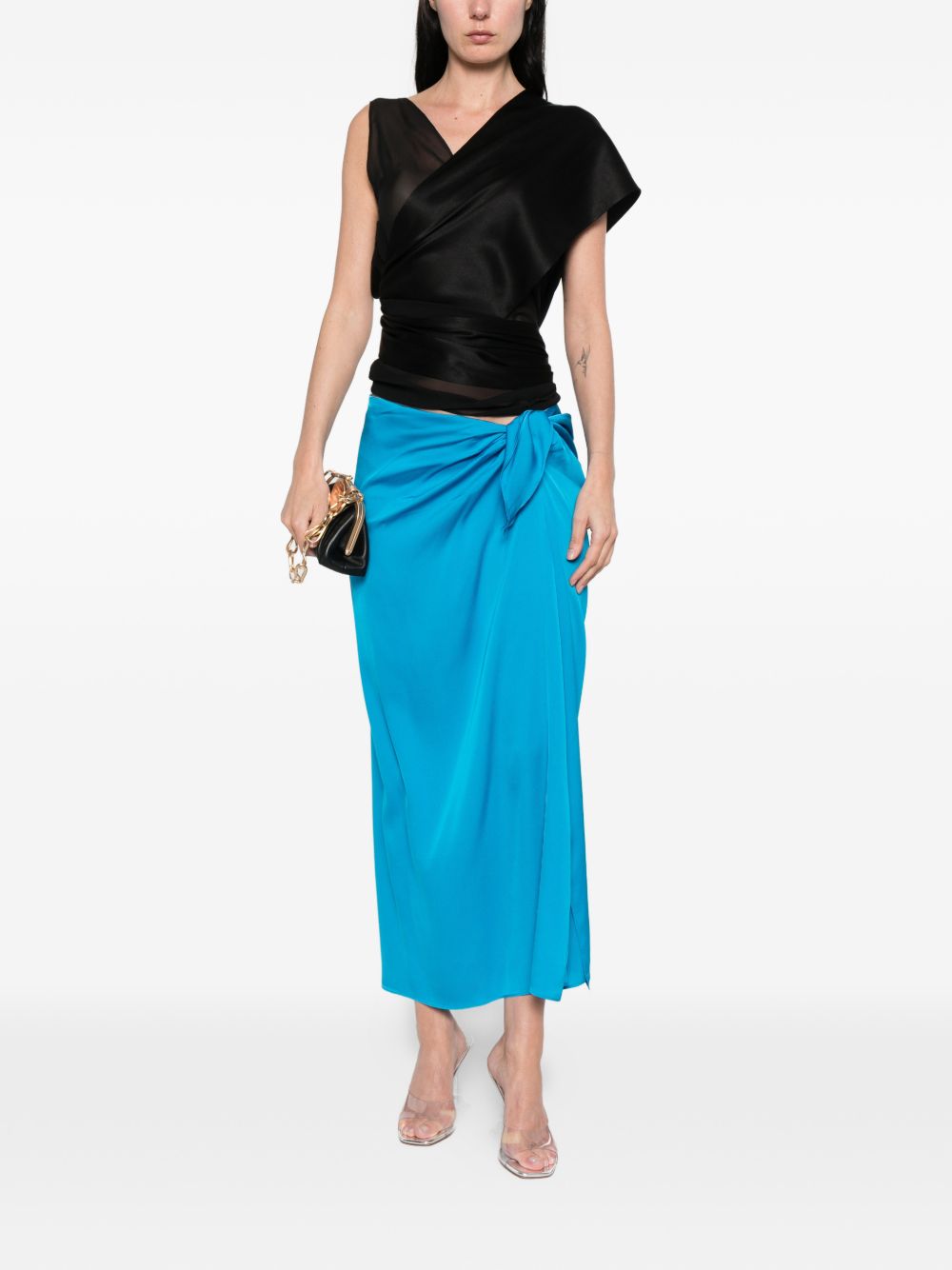 SILK95FIVE Skirts Clear Blue Silk