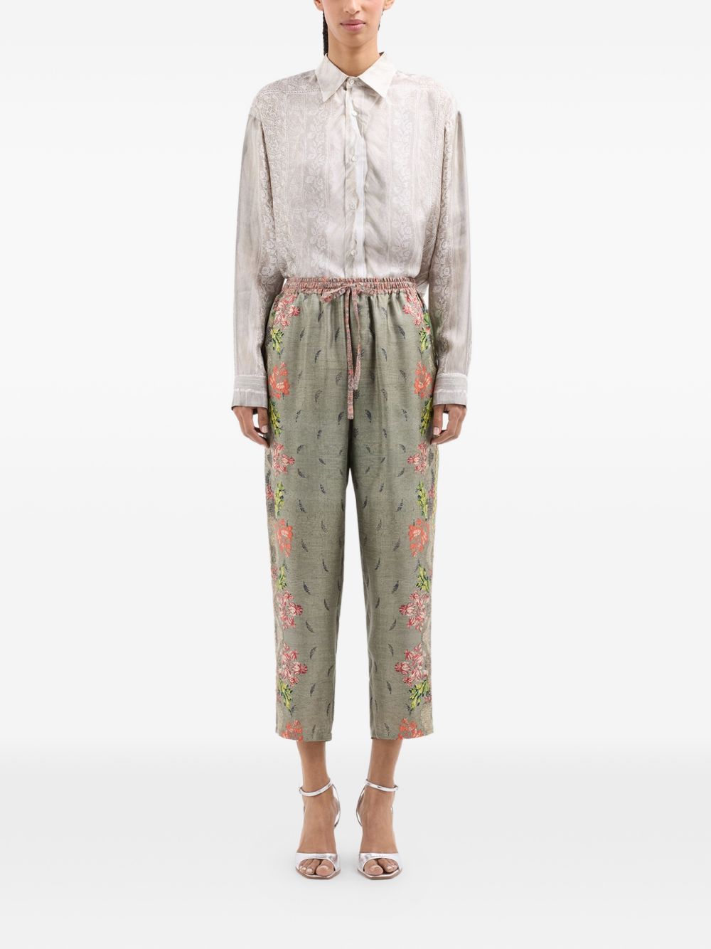 Pierre Louis Mascia Trousers Kaki Silk