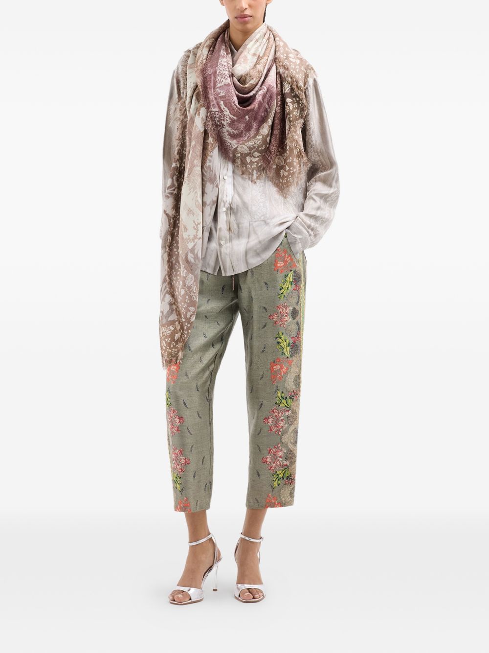 Pierre Louis Mascia Trousers Kaki Silk