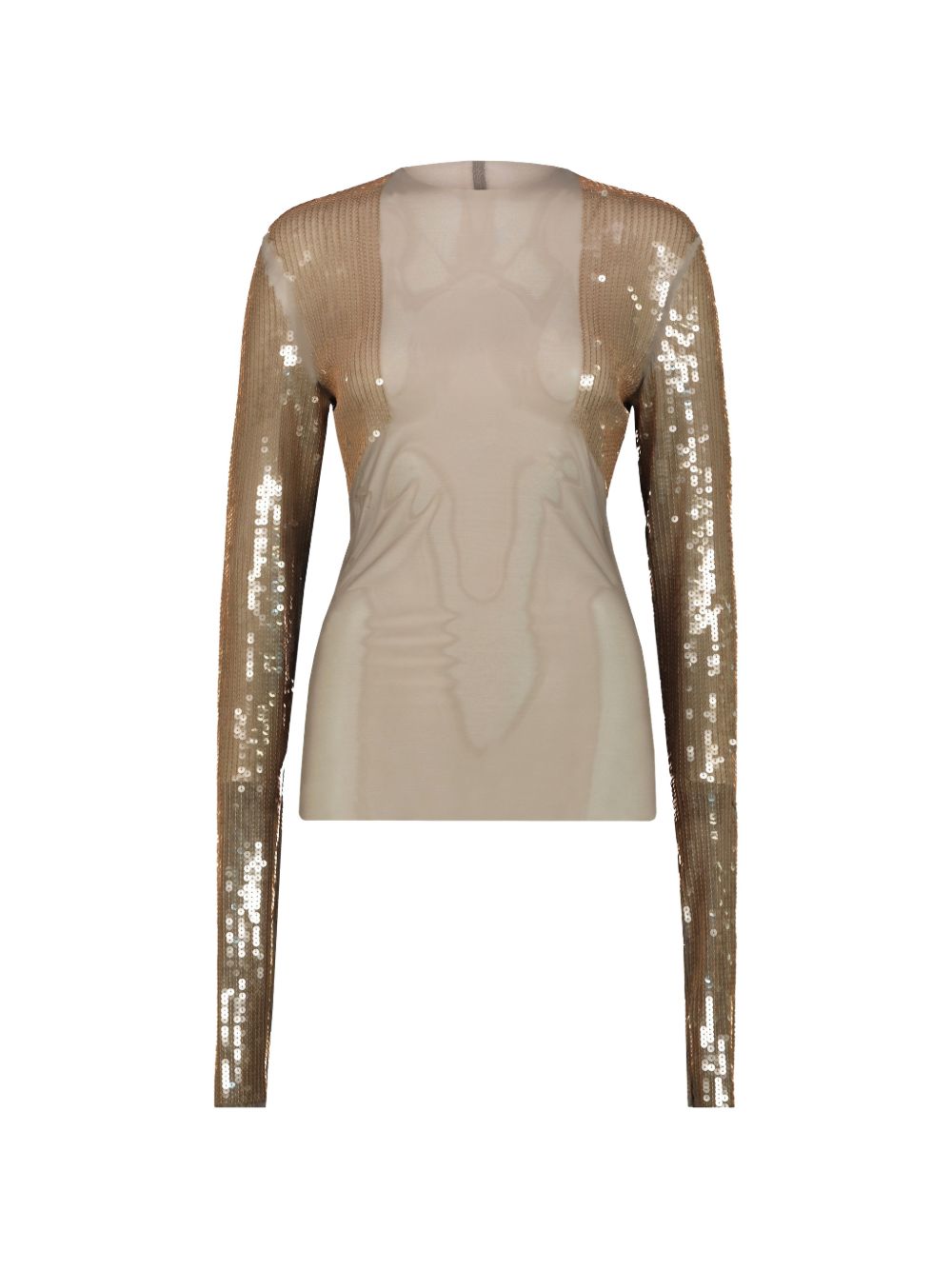 Rick Owens T-shirts and Polos Beige Fabric