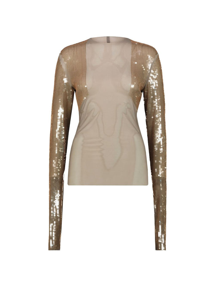 Rick Owens T-shirts and Polos Beige Fabric