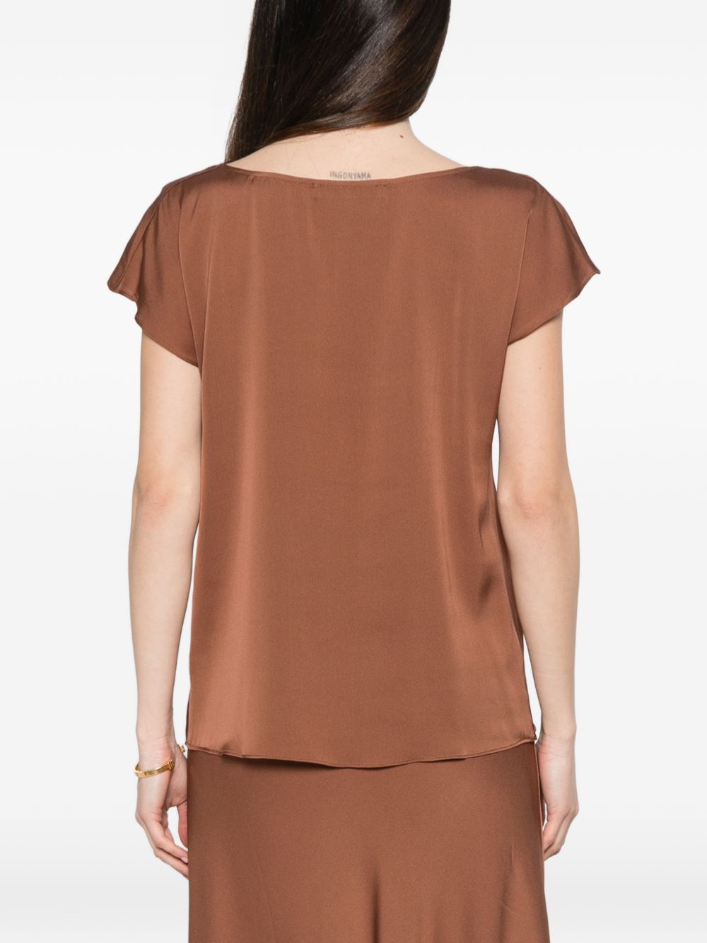 SILK95FIVE Top Marrone Chiaro Silk