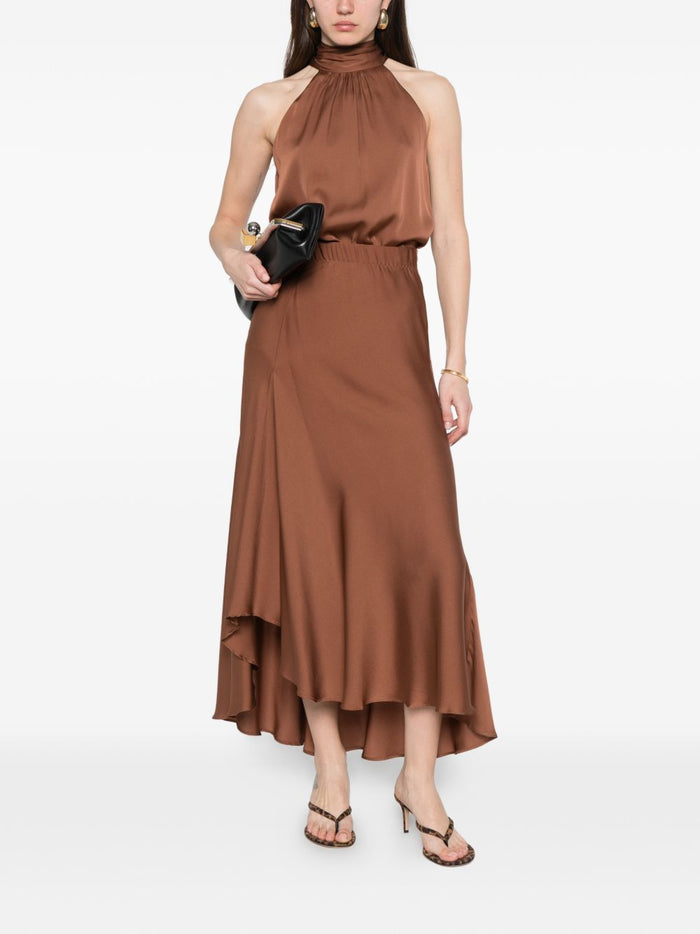 SILK95FIVE Top Marrone Chiaro Silk