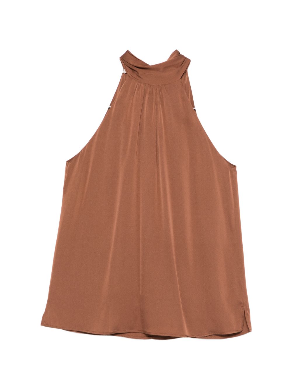 SILK95FIVE Top Marrone Chiaro Silk