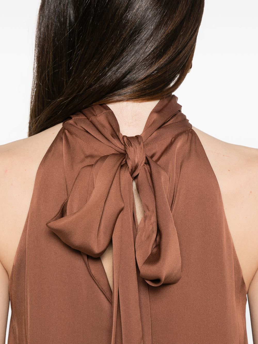 SILK95FIVE Top Marrone Chiaro Silk