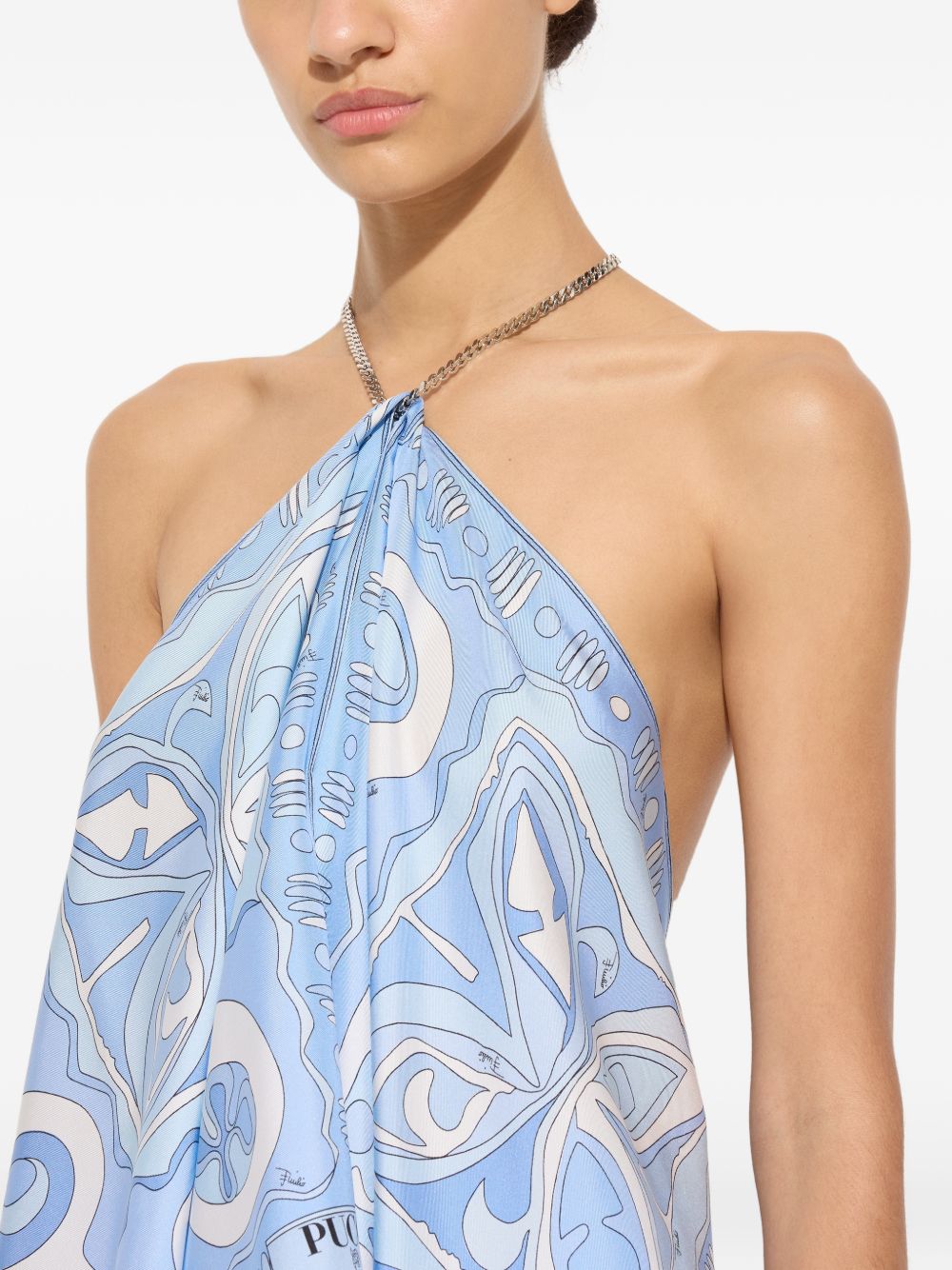 Pucci Top Clear Blue Silk