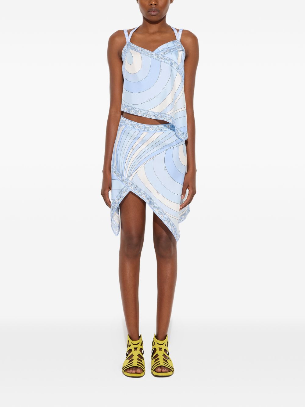Pucci Skirts Clear Blue Silk