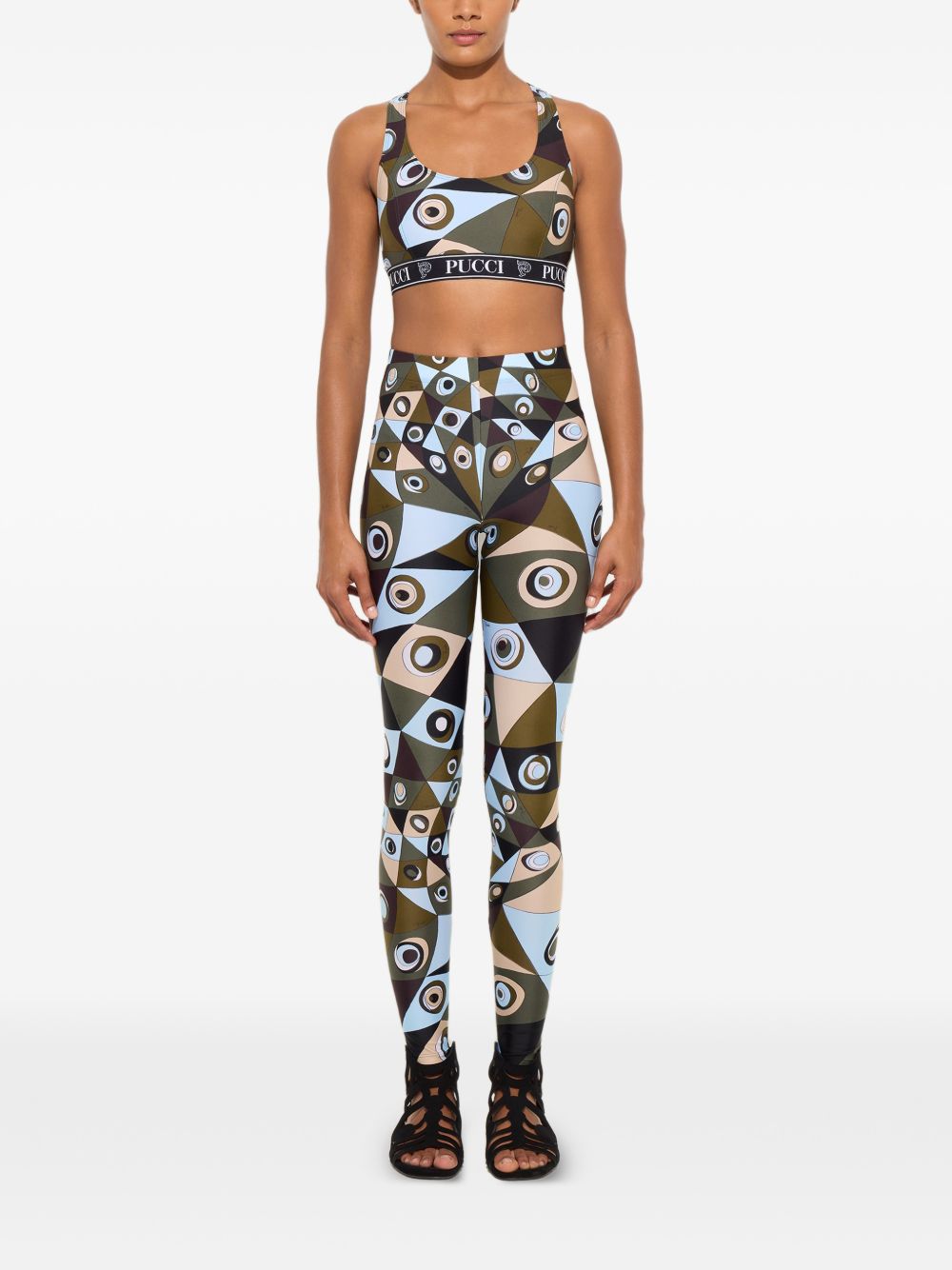 Pucci Trousers Kaki Elastan Poliammide