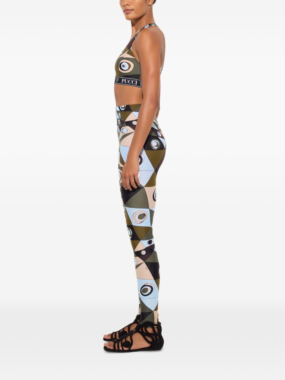 Pucci Trousers Kaki Elastan Poliammide