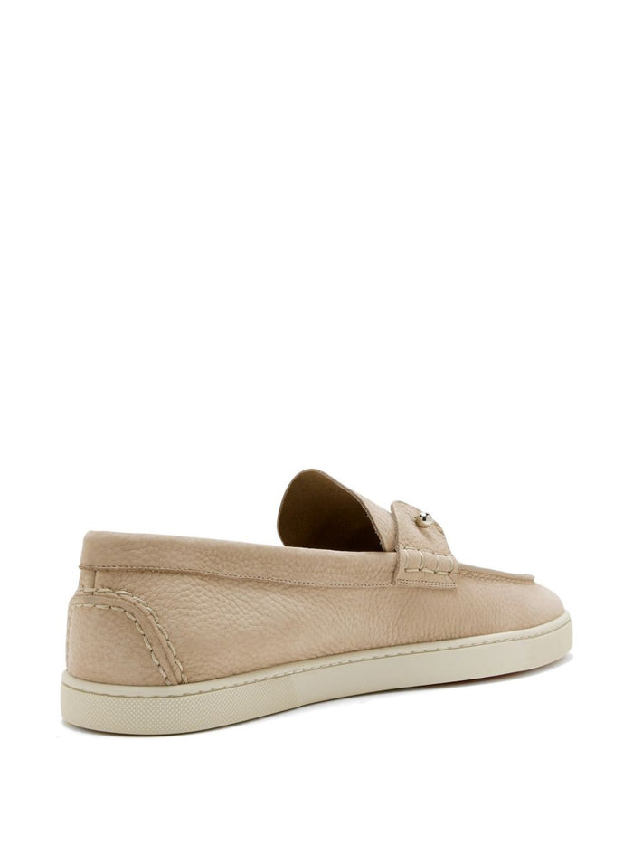 Christian Louboutin Flat shoes Beige Calf Leather