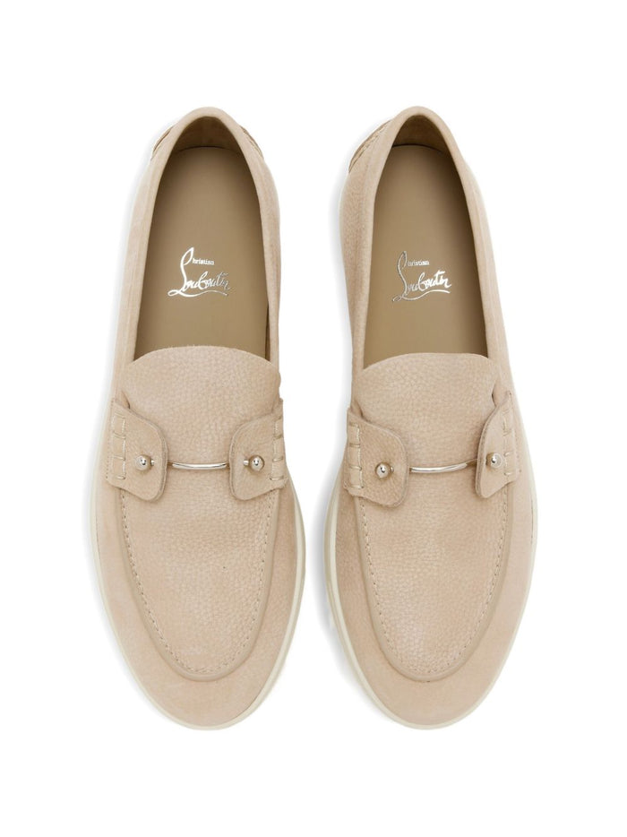 Christian Louboutin Flat shoes Beige Calf Leather